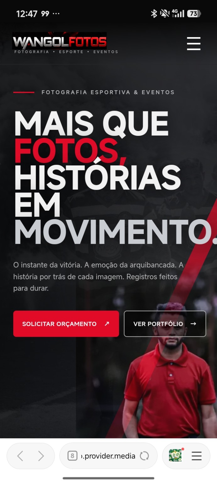 Capa real do site WANGOLFOTOS