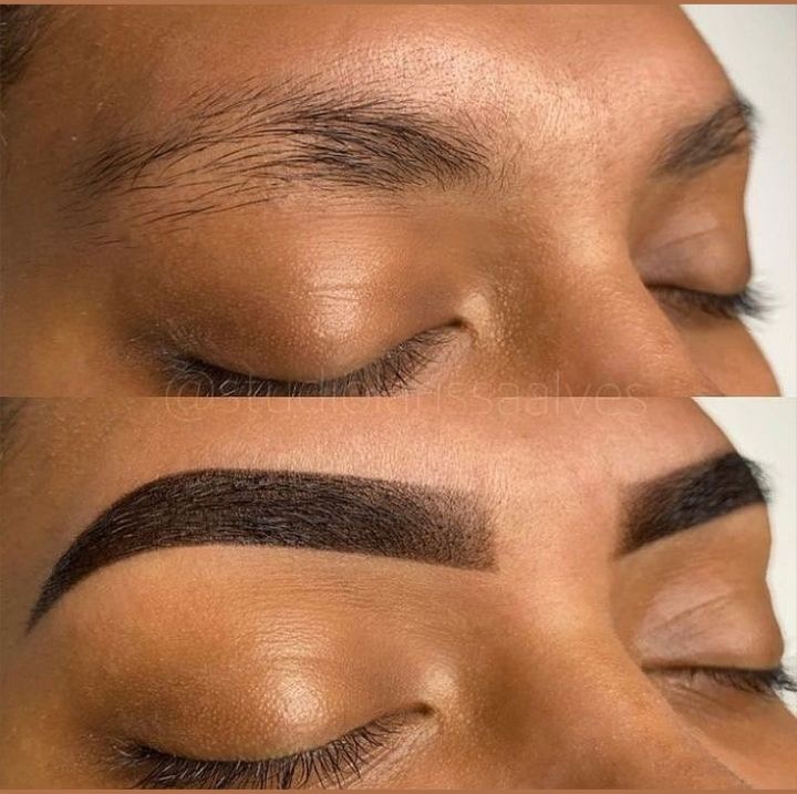 Design de sobrancelhas antes e depois